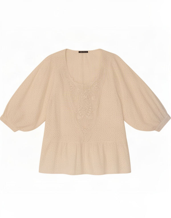 Zara Womens 3/4 Sleeve Blouse Top UK 10 Small White
