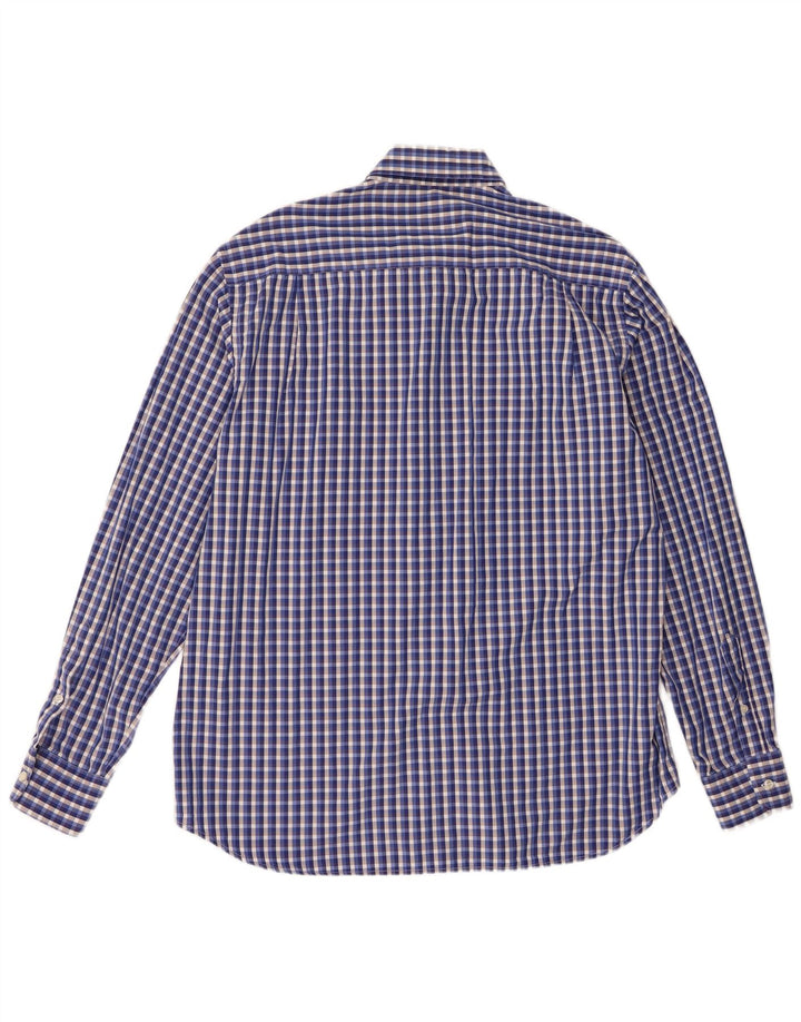 Camisa masculina Paul & Shark tamanho 42 grande algodão xadrez azul