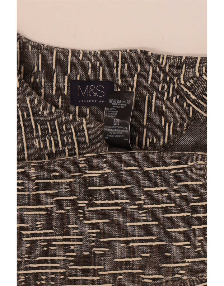 Jaqueta blazer feminina Marks & Spencer manga 3/4 Reino Unido 14 grande cinza manchado