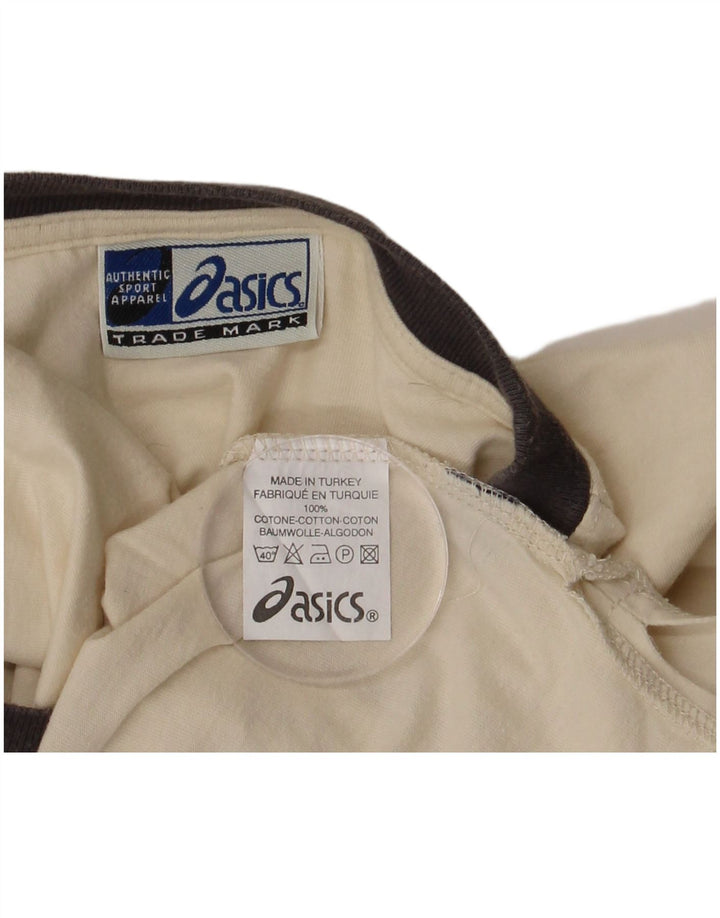 Camiseta gráfica masculina ASICS Top grande algodão bege