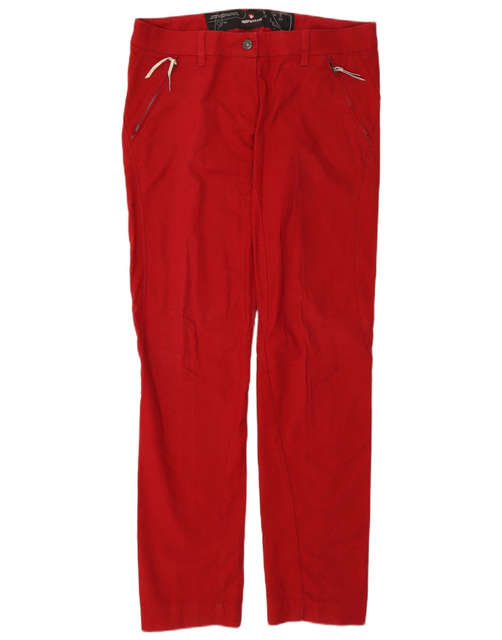 Calça chino reta feminina MURPHY & NYE W30 L32 algodão vermelho