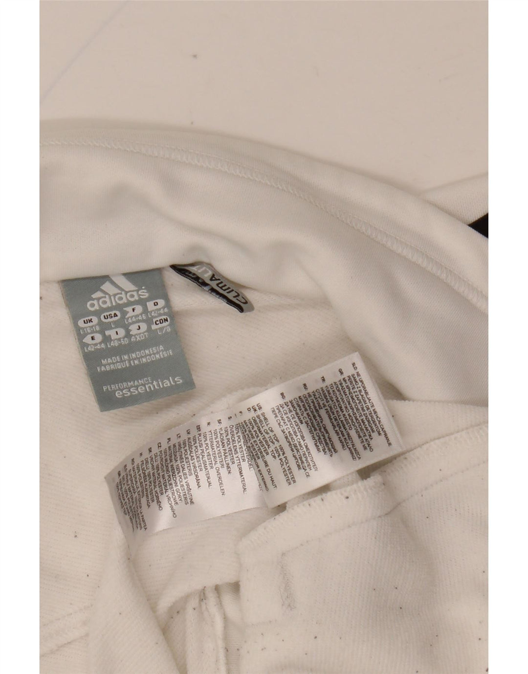 ADIDAS Womens Climalite Tracksuit Top Jacket UK 16/18 Grande Branco