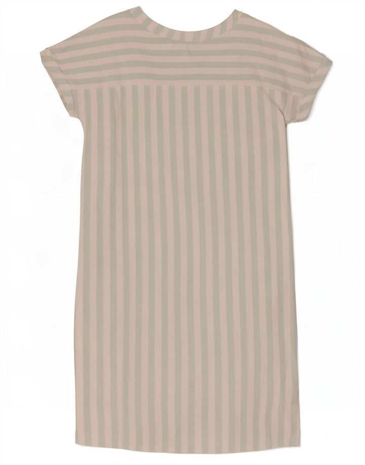 Vestido feminino Max Mara Shift EU 42 grande acetato listrado branco