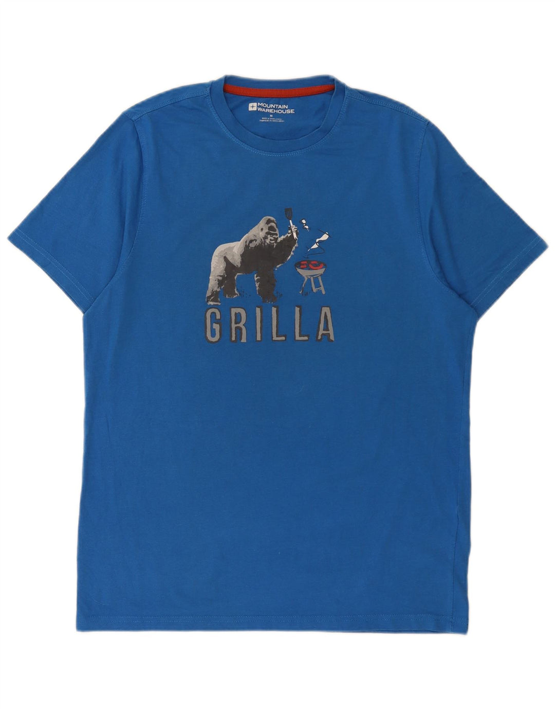 Camiseta masculina com estampa regular Mountain Warehouse de algodão azul médio