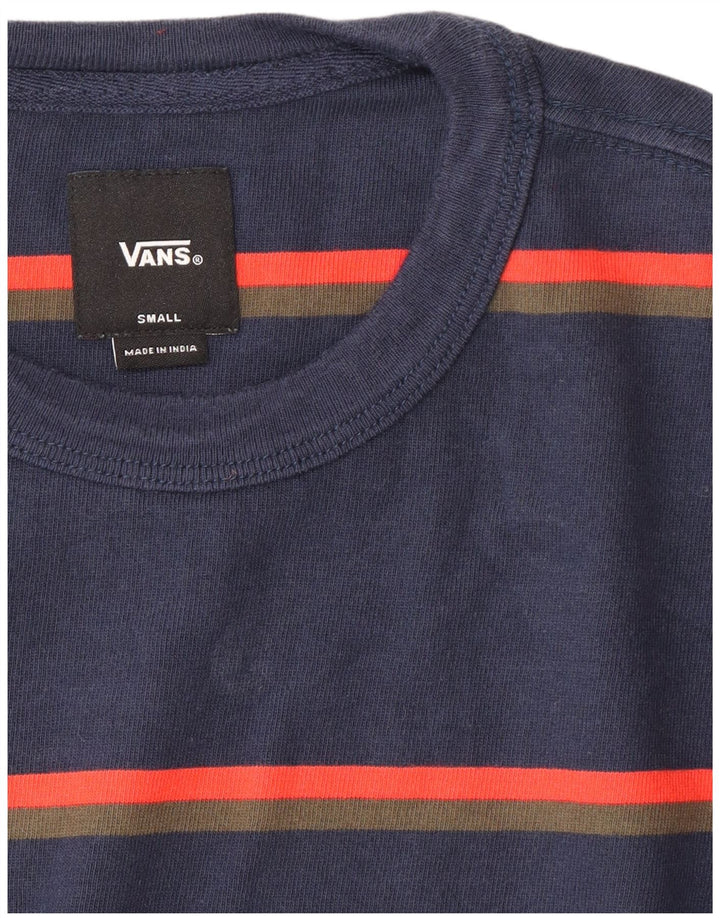 VANS Mens Top Manga Longa Pequeno Listrado Azul Marinho