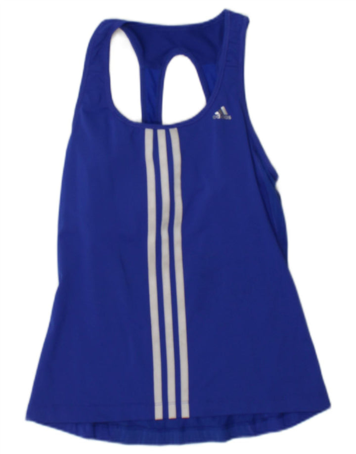 Adidas Womens Climacool Vest Top UK 8 Pequeno Azul Colourblock Nylon