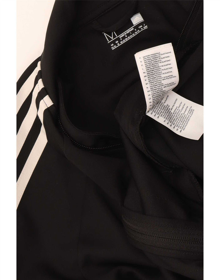 Adidas Womens Climalite Tracksuit Top Jacket UK 12/14 Médio Preto