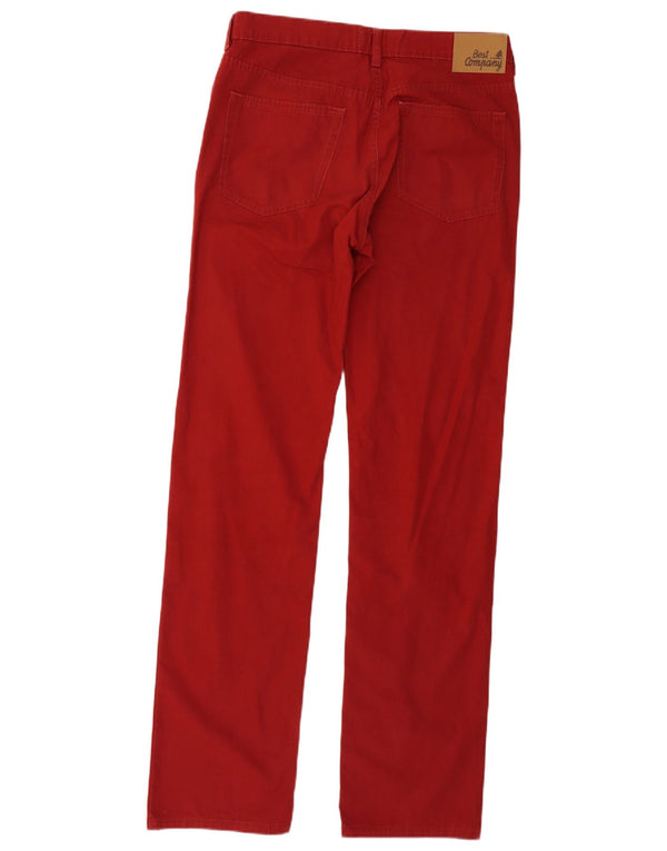 Calça casual reta masculina Best Company W34 L34 algodão vermelho