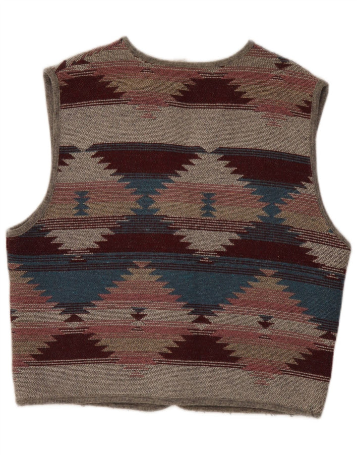 Colete masculino vintage grande multicolorido Fair Isle Aztec