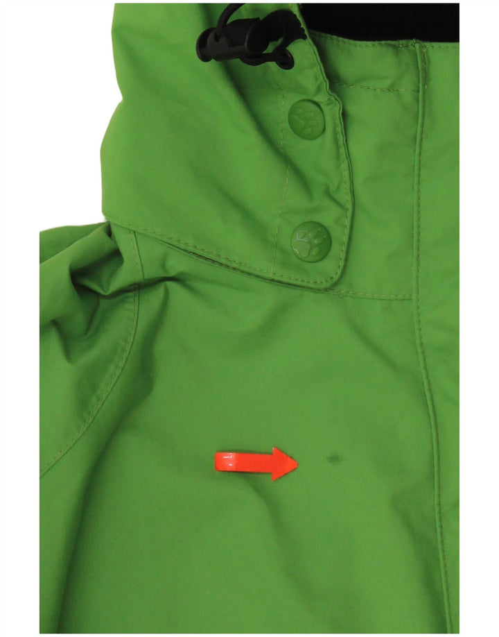 Jaqueta de chuva feminina com capuz Jack Wolfskin Reino Unido 14/16 grande poliéster verde