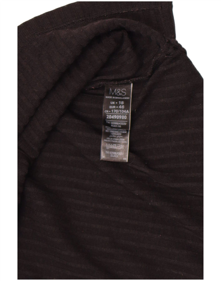 Suéter feminino Marks & Spencer com gola redonda Reino Unido 18 XL poliéster preto