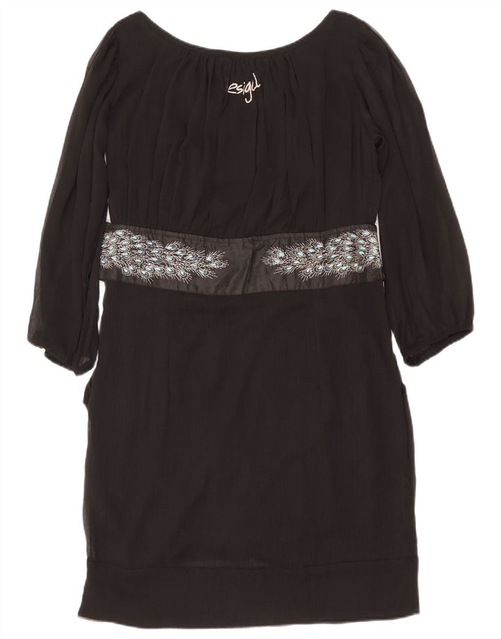 Vestido feminino Desigual EU 42 grande preto estampado animal poliéster