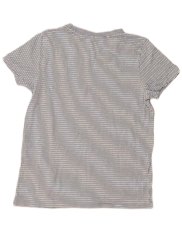 Camiseta feminina Levi's Top UK 10 pequeno algodão listrado azul