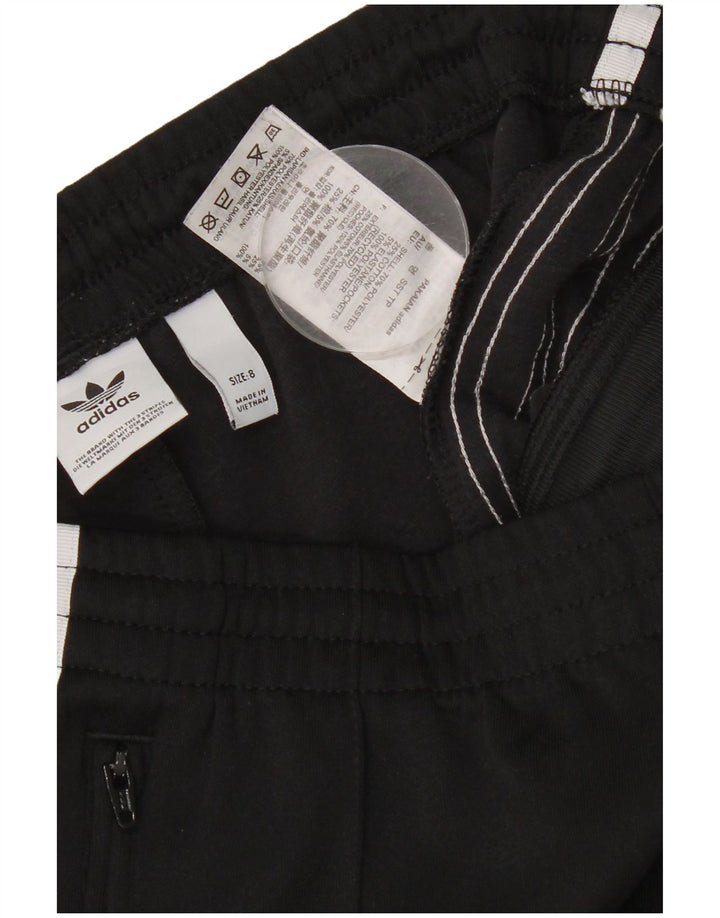 Calça de treino feminina ADIDAS UK 8 pequena preta poliéster