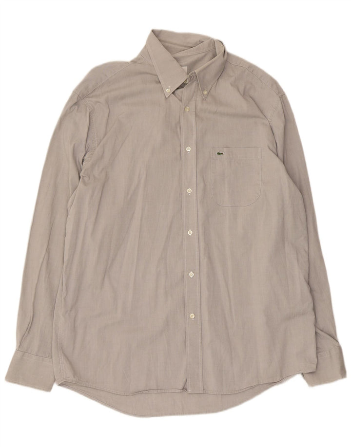 Camisa masculina Lacoste Regular Fit tamanho 44 XL cinza algodão