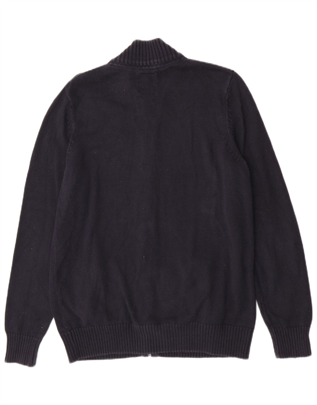 Crew Clothing Mens Cardigan Suéter Médio Azul Marinho Algodão