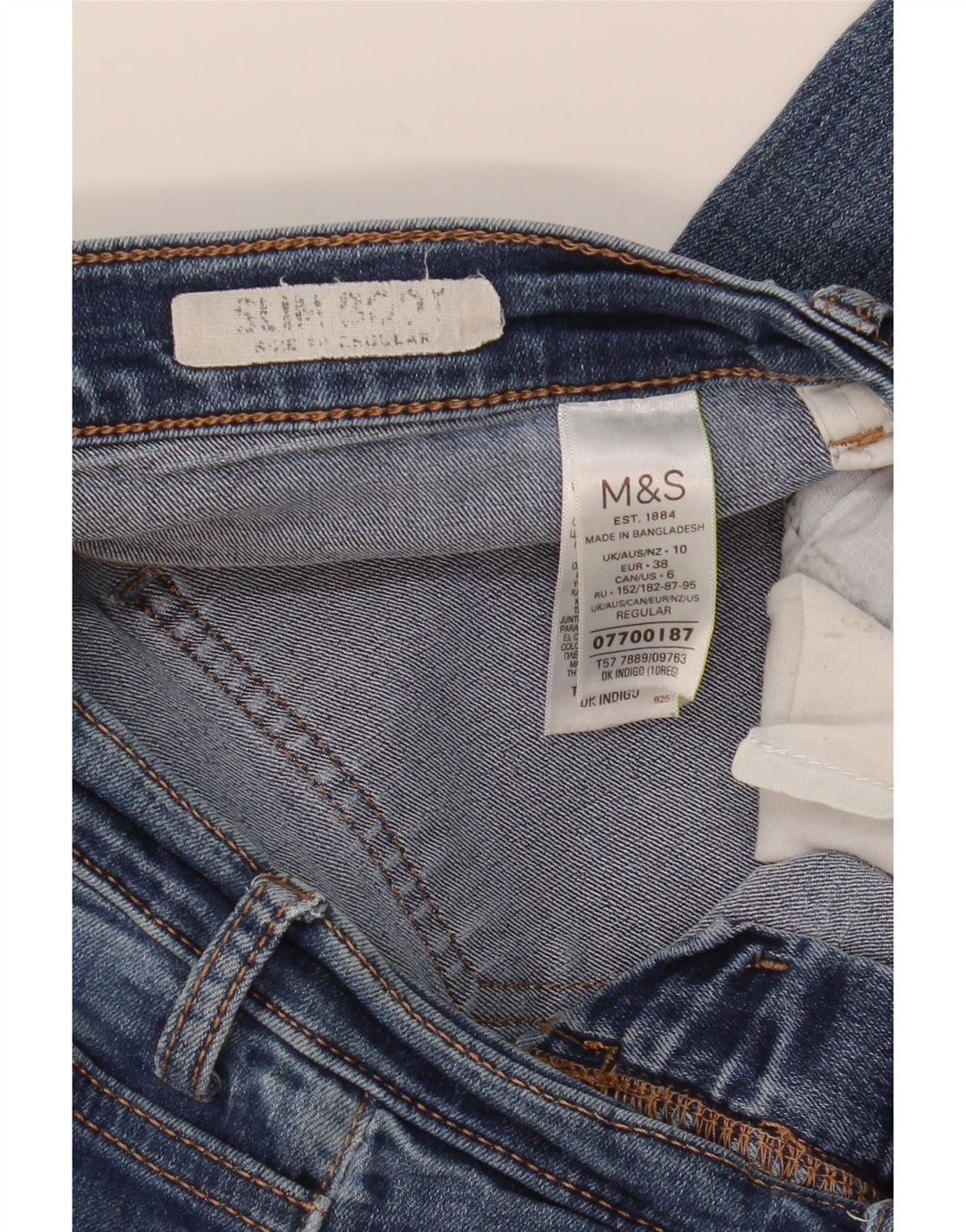 Jeans feminino Marks & SPENCER Regular Fit Bootcut Reino Unido 10 Pequeno W30 L30 Azul