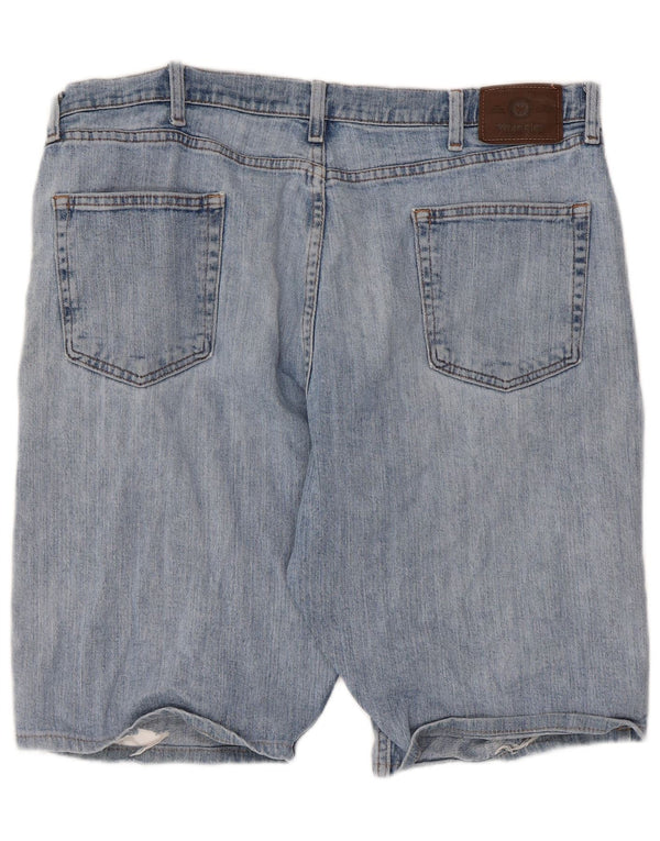 Shorts jeans masculino Wrangler desgastado e relaxado W38 XL azul algodão