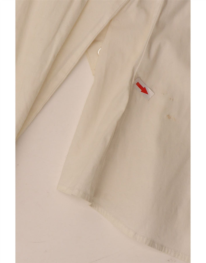 Camisa feminina Reiss UK 8 pequena algodão branco