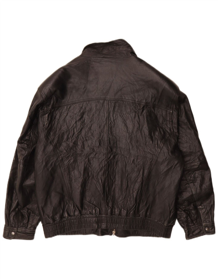 Jaqueta de couro masculina vintage UK 38 couro preto médio
