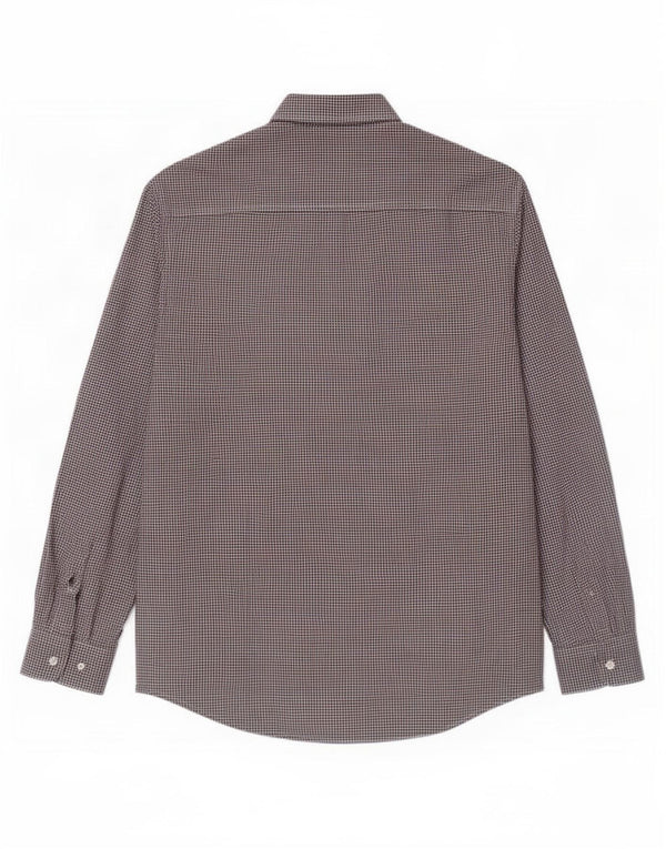 Camisa masculina Superdry média Borgonha Houndstooth algodão
