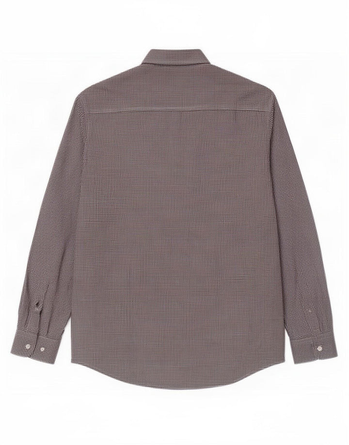 Camisa masculina Superdry média Borgonha Houndstooth algodão