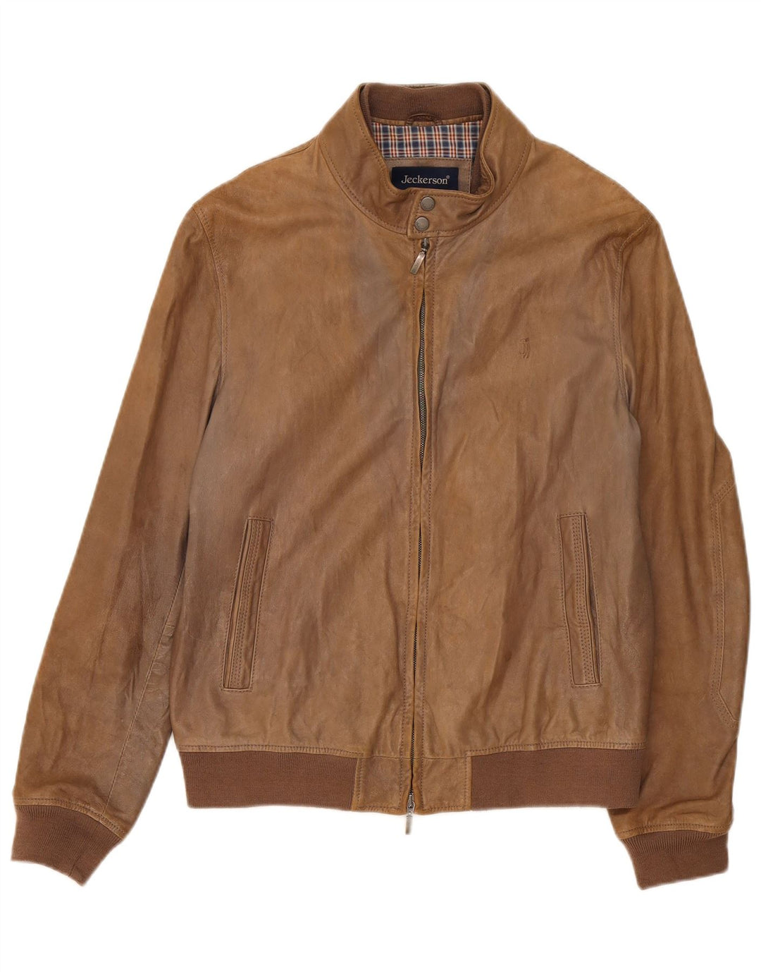 Jaqueta de couro masculina Jeckerson Reino Unido 42 XL marrom