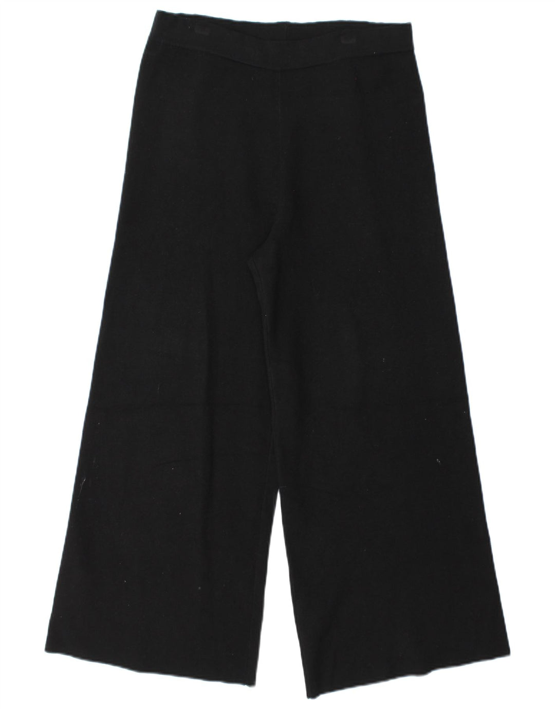 Calça feminina Massimo Dutti com perna larga cortada pequena W28 L25 preta