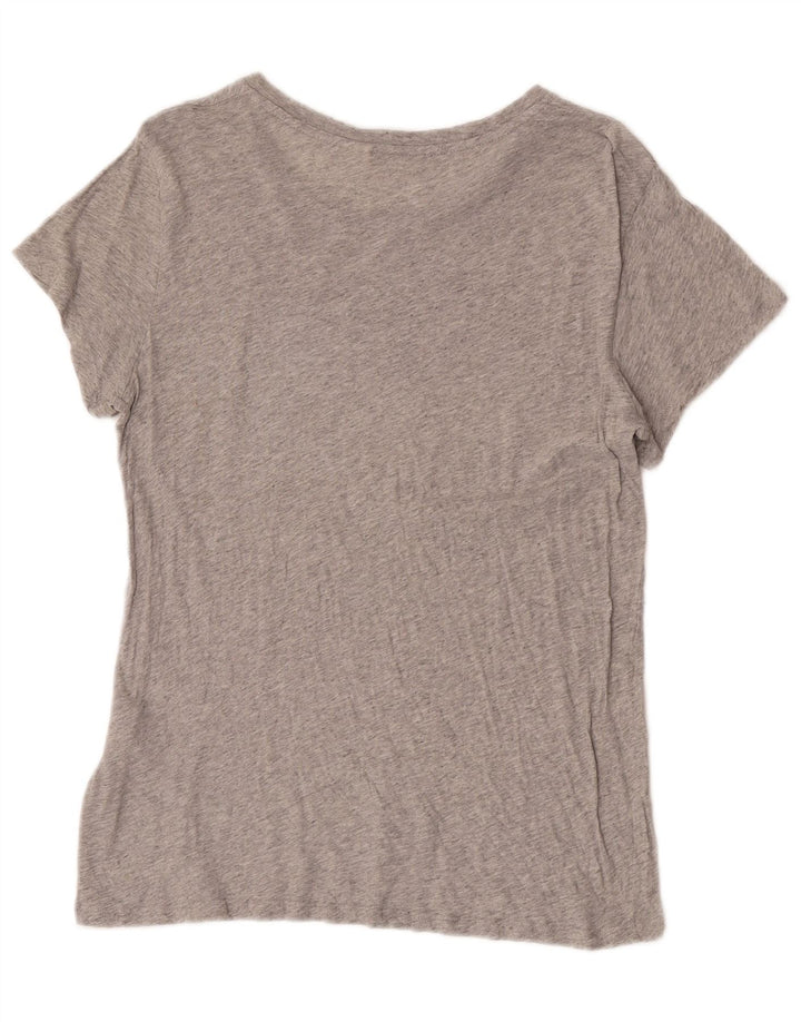 Camiseta feminina gráfica Levi's UK 12 algodão manchado cinza médio