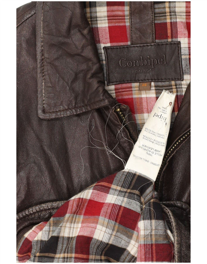 Jaqueta de couro masculina CONBIPEL IT 46 pequena couro marrom