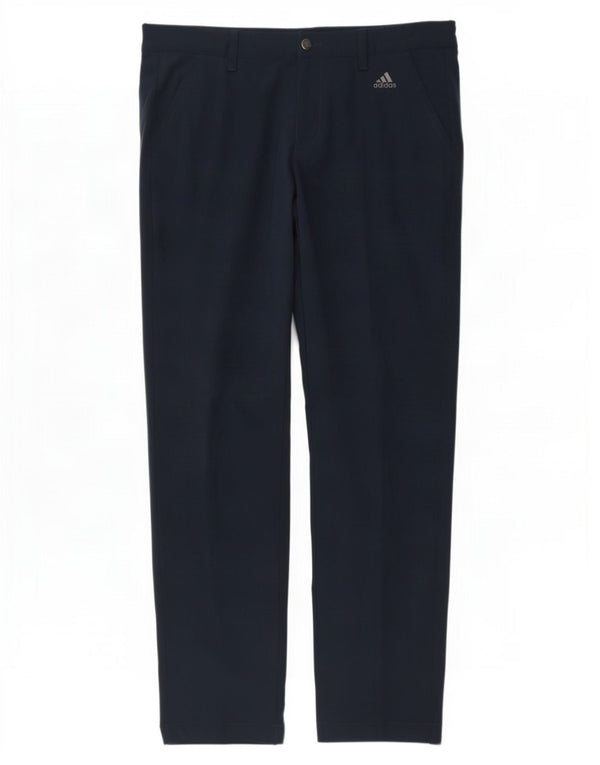 Adidas Mens Slim Chino Trousers W34 L32 Navy Blue Polyester