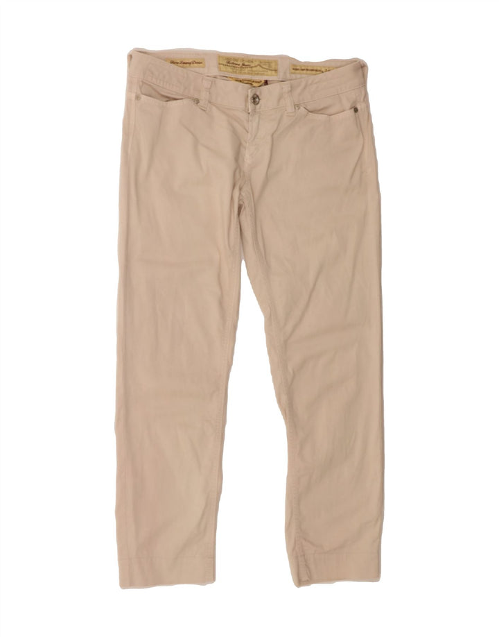 JACOB COHEN Womens Straight Casual Trousers W31 L27 Beige Cotton Vintage Jacob Cohen and Second-Hand Jacob Cohen from Messina Hembry 