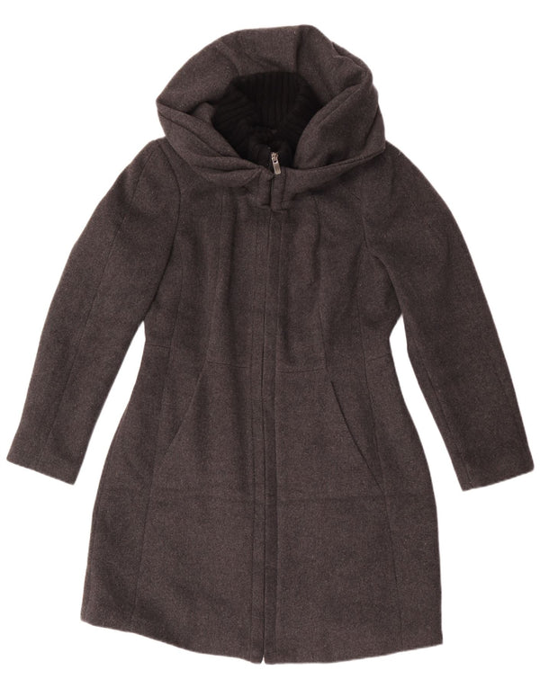 Sobretudo feminino Zara com capuz UK 18 XL cinza