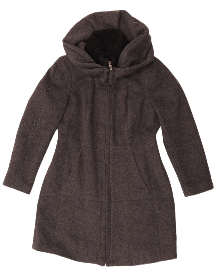 Sobretudo feminino Zara com capuz UK 18 XL cinza