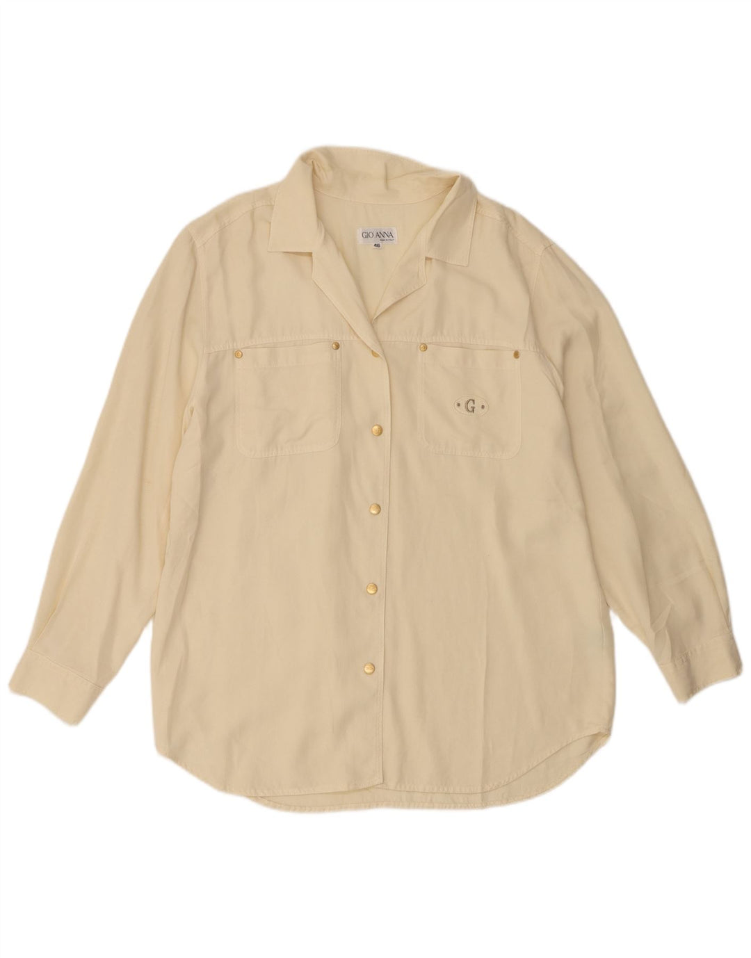 Camisa feminina Gio Anna IT 46 grande off white Tencel