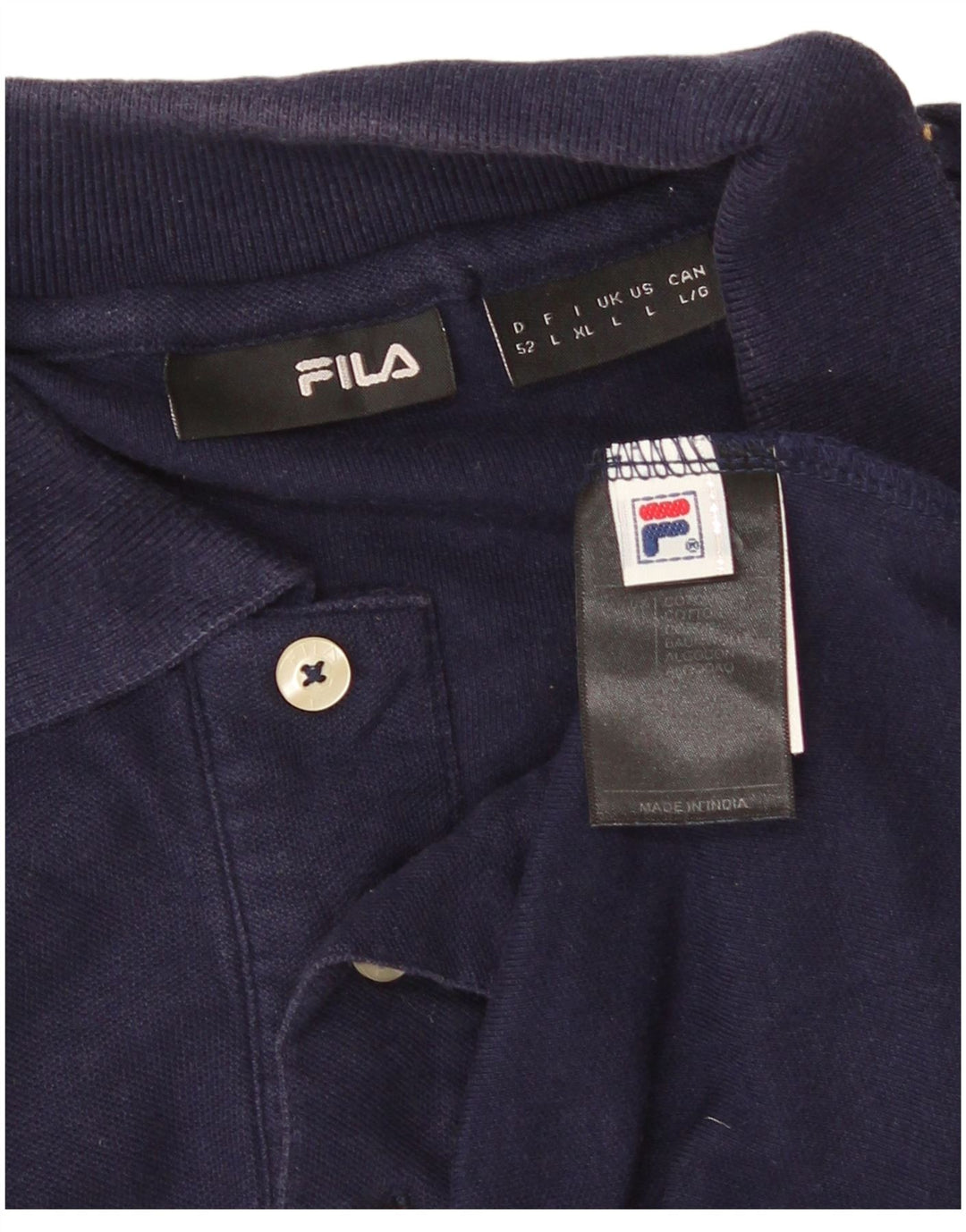 Camisa polo masculina FILA grande algodão azul marinho