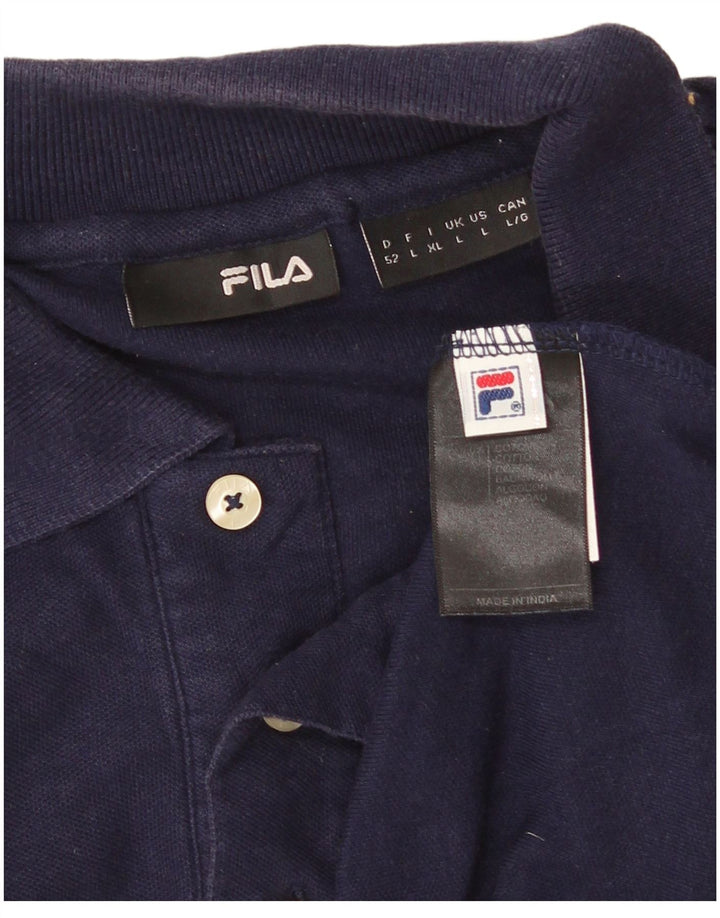 Camisa polo masculina FILA grande algodão azul marinho