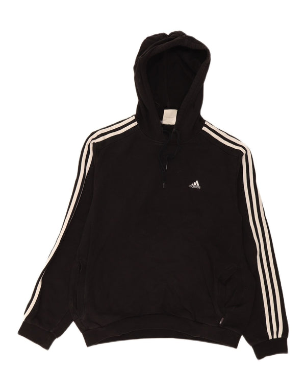 Adidas Mens Hoodie Jumper Médio Algodão Preto