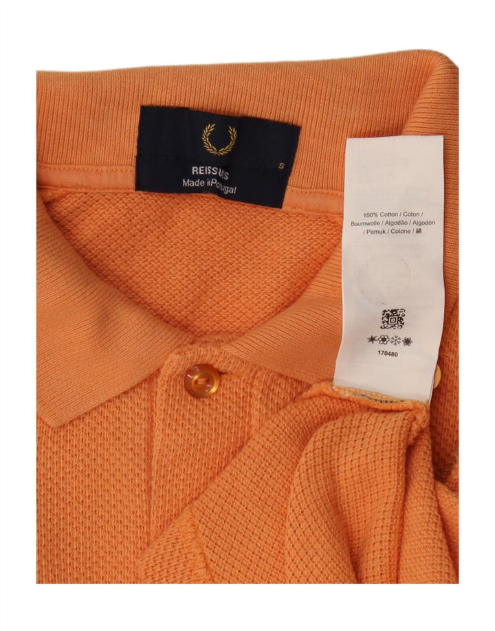 Camisa pólo masculina FRED PERRY pequena laranja algodão