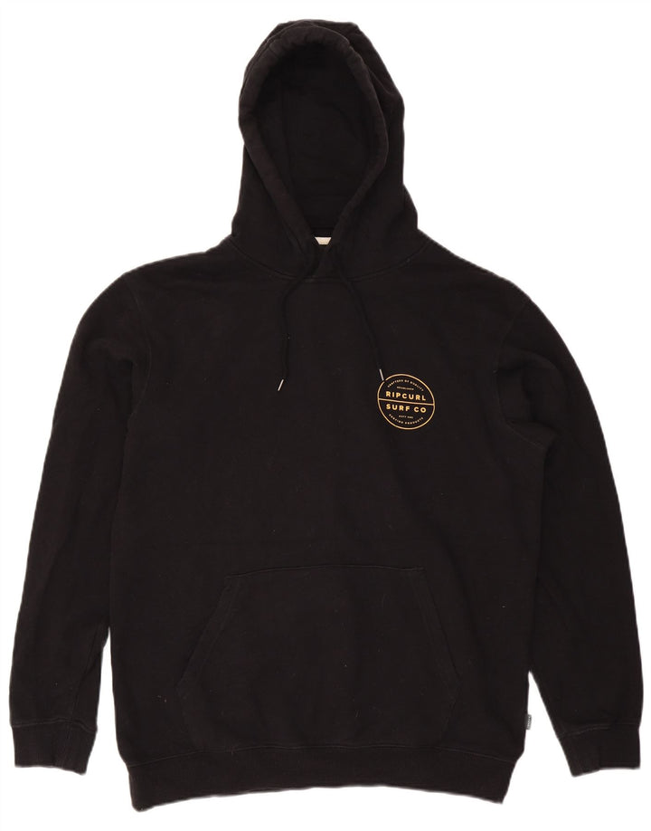 Suéter masculino com capuz gráfico RIP CURL médio algodão preto