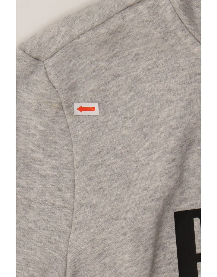 PUMA Womens Graphic Zip Hoodie Sweater UK 16 Large  Grey Cotton Vintage Puma and Second-Hand Puma from Messina Hembry 