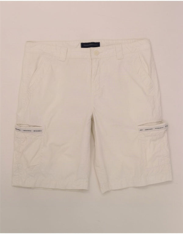 Trussardi Mens Cargo Shorts W34 Grande Algodão Branco