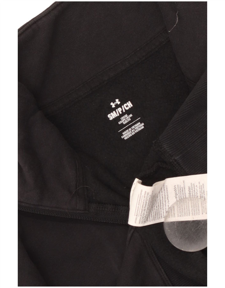 Moletom feminino Under Armour com zíper e gola grande, suéter UK 10 pequeno preto