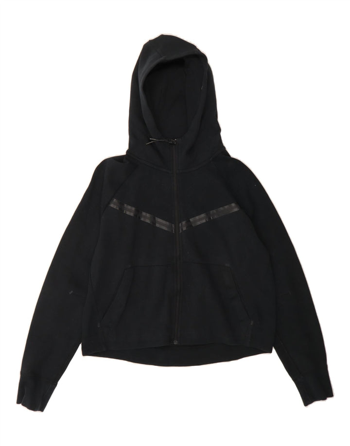 NIKE Womens Crop Oversized Zip Hoodie Sweater UK 10 Small Black Cotton Vintage Nike and Second-Hand Nike from Messina Hembry 