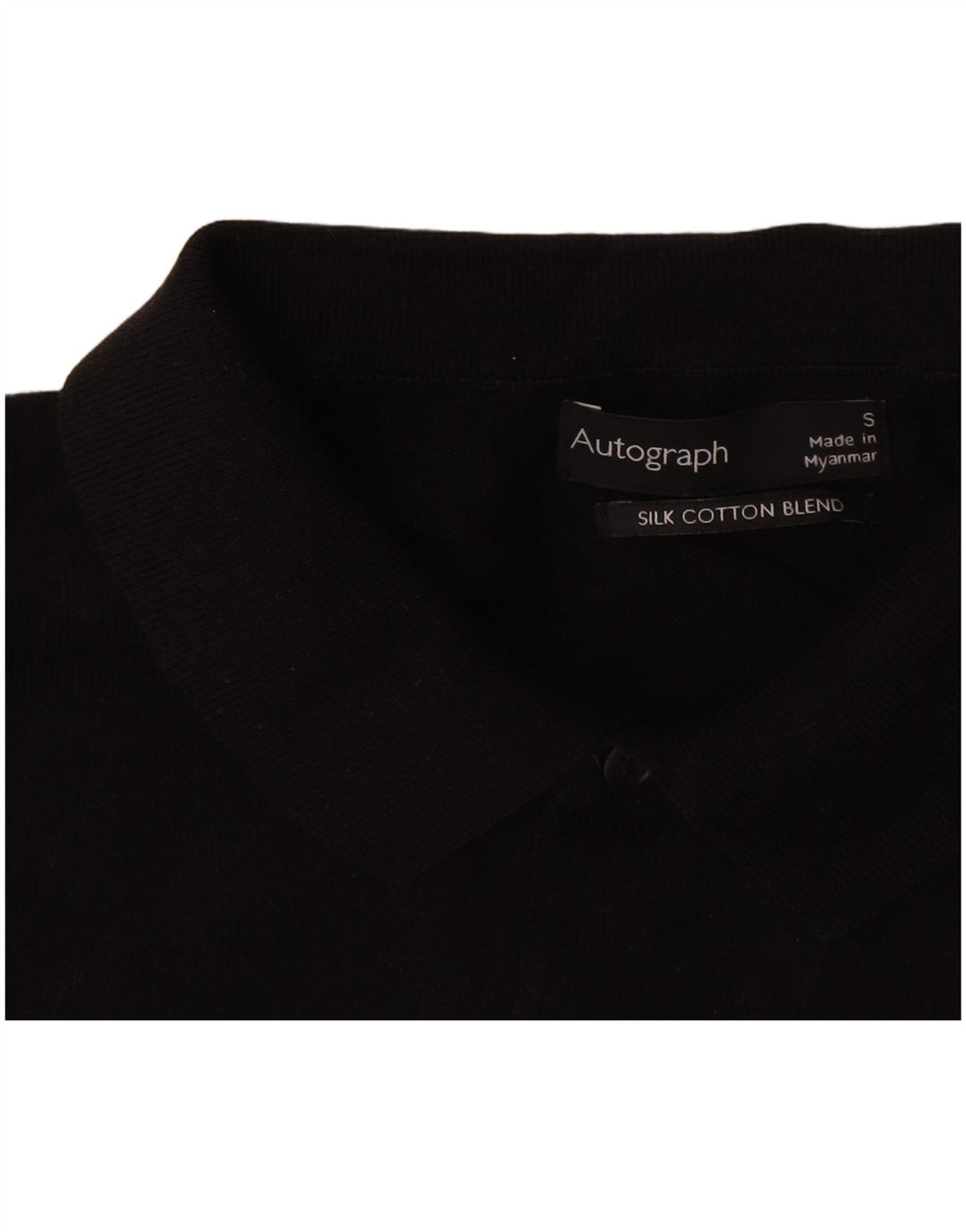 Camisa pólo autograph masculina Marks & Spencer pequena de algodão preto