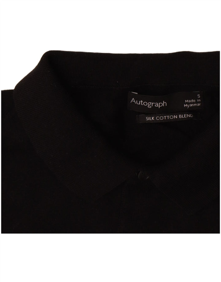 Camisa pólo autograph masculina Marks & Spencer pequena de algodão preto