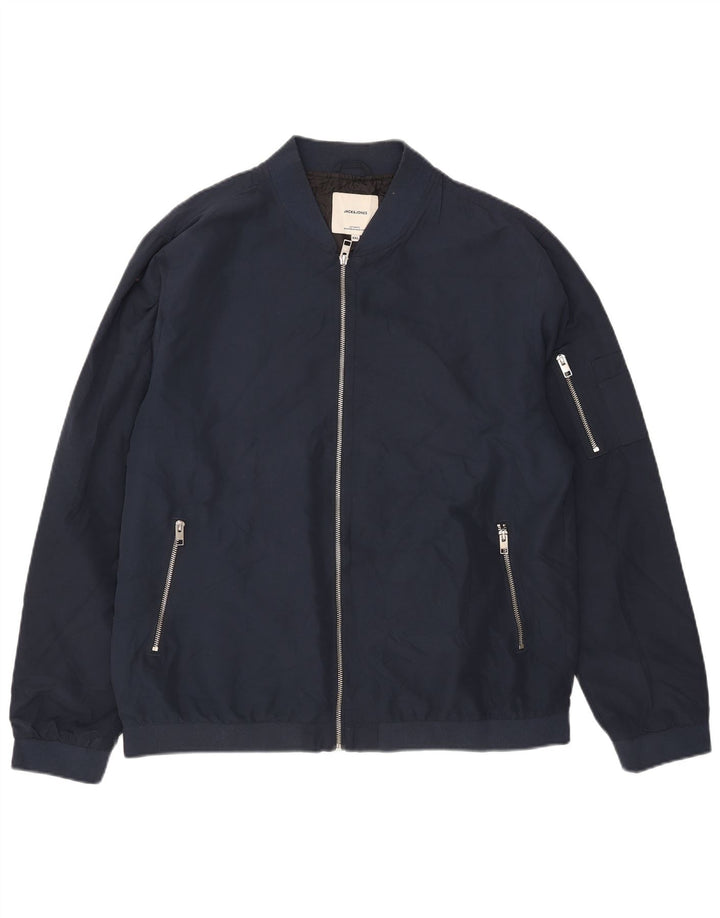 Jaqueta bomber masculina Jack & Jones Reino Unido 44 2XL azul marinho