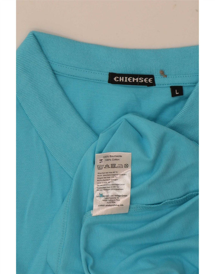Camisa polo feminina Chiemsee Reino Unido 16 grande algodão azul
