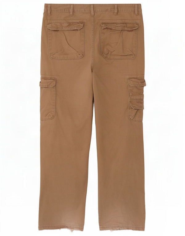 Calça cargo masculina Wrangler reta W38 L32 algodão bege