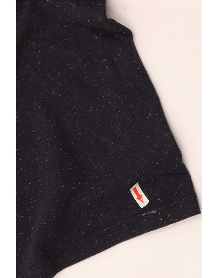 Camiseta masculina Cos Top médio algodão manchado azul marinho